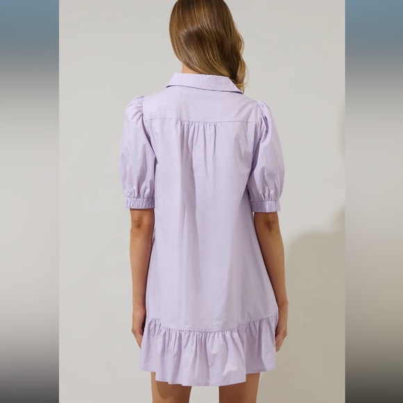 NWT sugar lips purple lavender levy button down shift dress - Picture 3 of 9